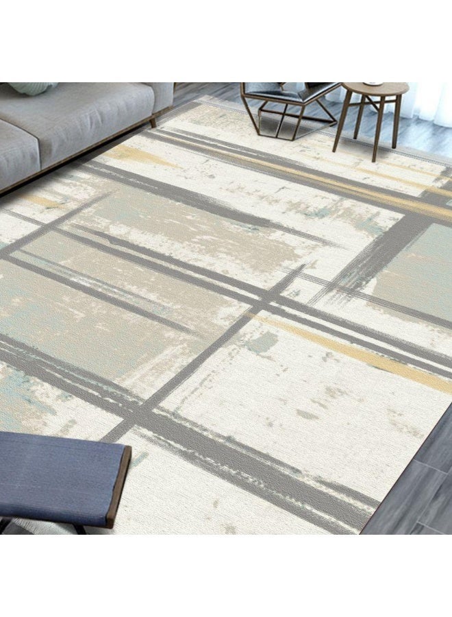 SMART HOME Large padded floor mat with a soft velvet surface and non-slip backing - Living room rug - Majlis rug - Lounge rug - Luxurious decorative rug - Elegant rug with modern patterns for living rooms and majlis - Size 350x250 cm - Suitable for everyday use and entertaining - Image 4